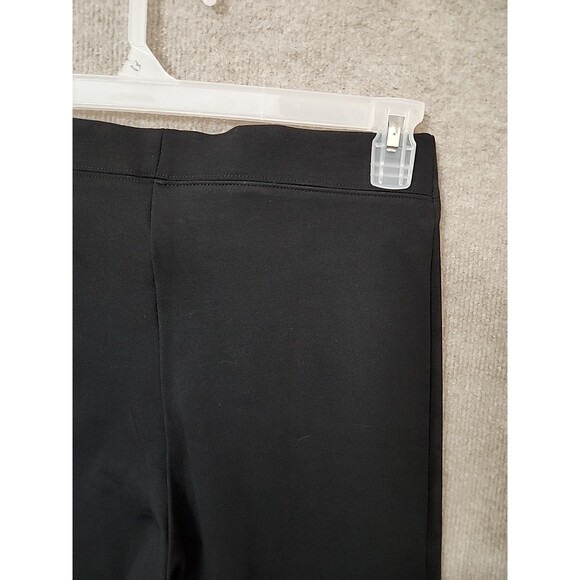 Tahari Faux Leather Suede Pull On Pants Womens M Black Ponte Knit Stretch NEW - Picture 4 of 8